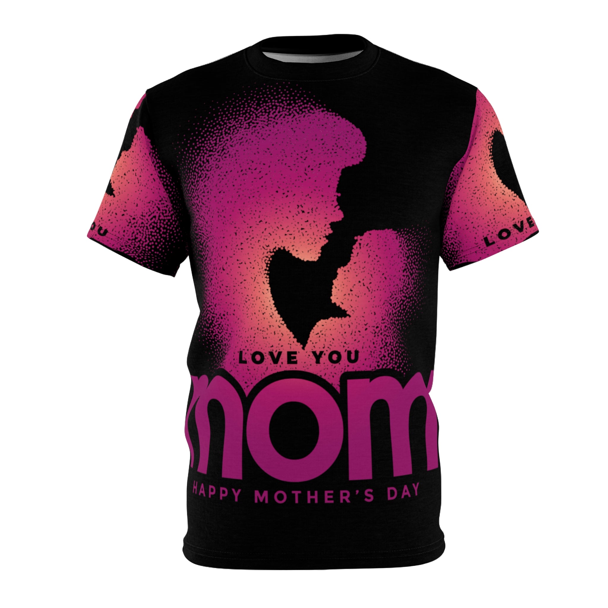 Mother's Day Tee — "Love You Mom" Graphic All-Over Print Shirt