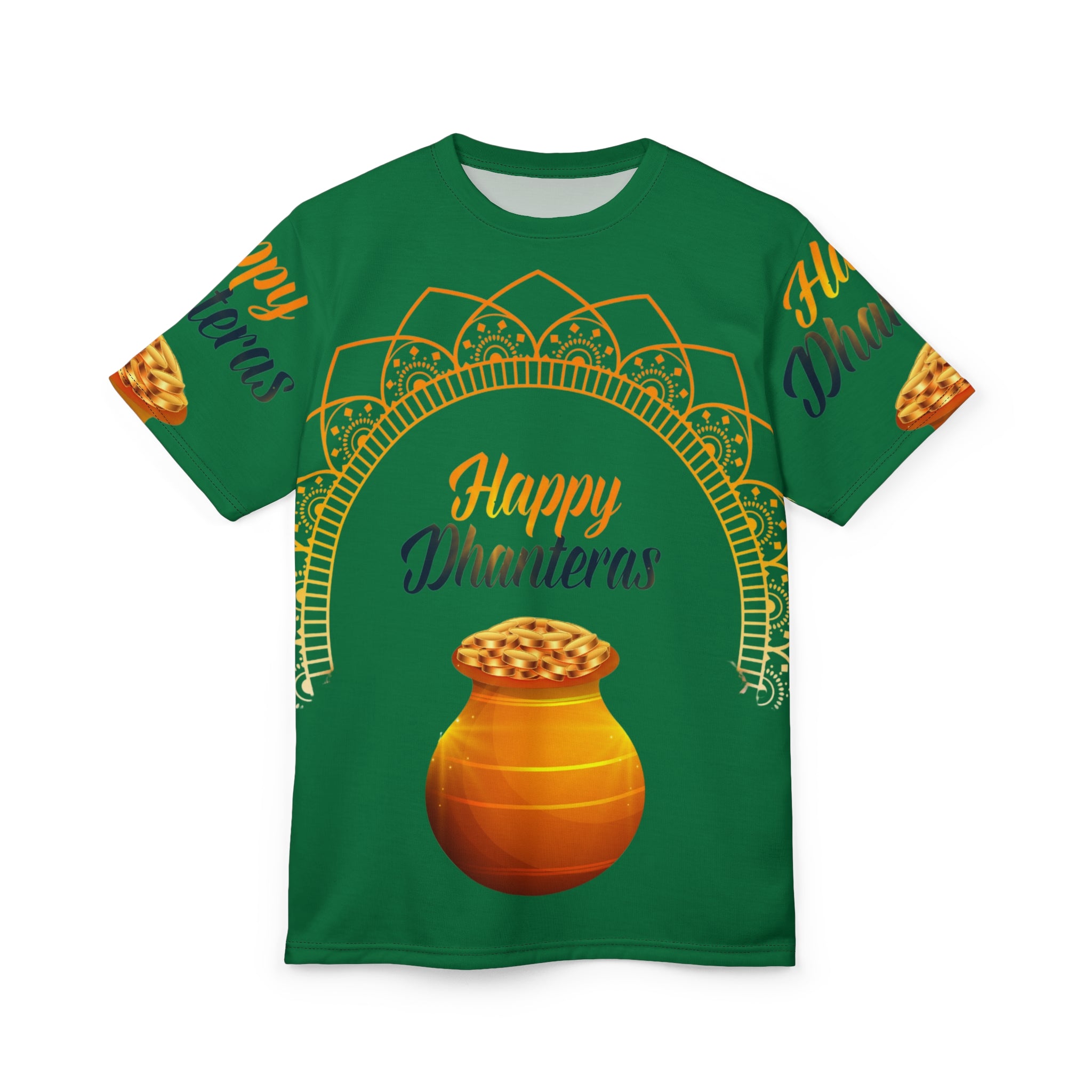 Dhanteras Celebration Tee — "Happy Dhanteras" Pot Design