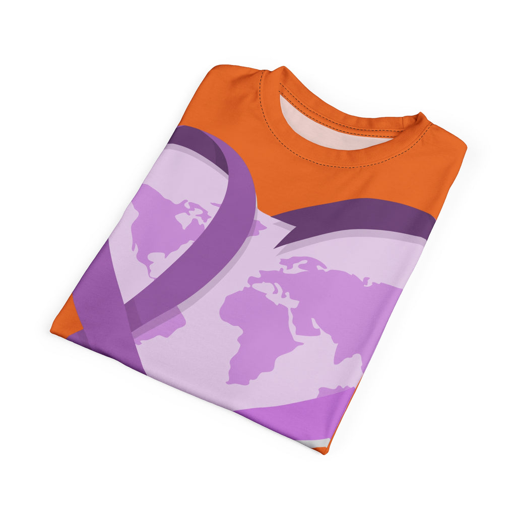 World Cancer Day Tee — February 4 Purple Ribbon Heart Awareness Shirt