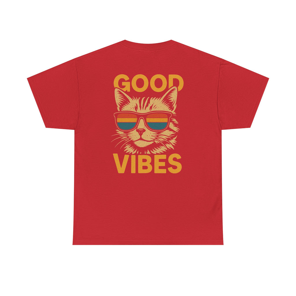 Good Vibes Cat Tee, Unisex Cotton T-Shirt, Summer Casual Top, Gift for Cat Lovers, Fun Pet Shirt, Chill Vibes Outfit