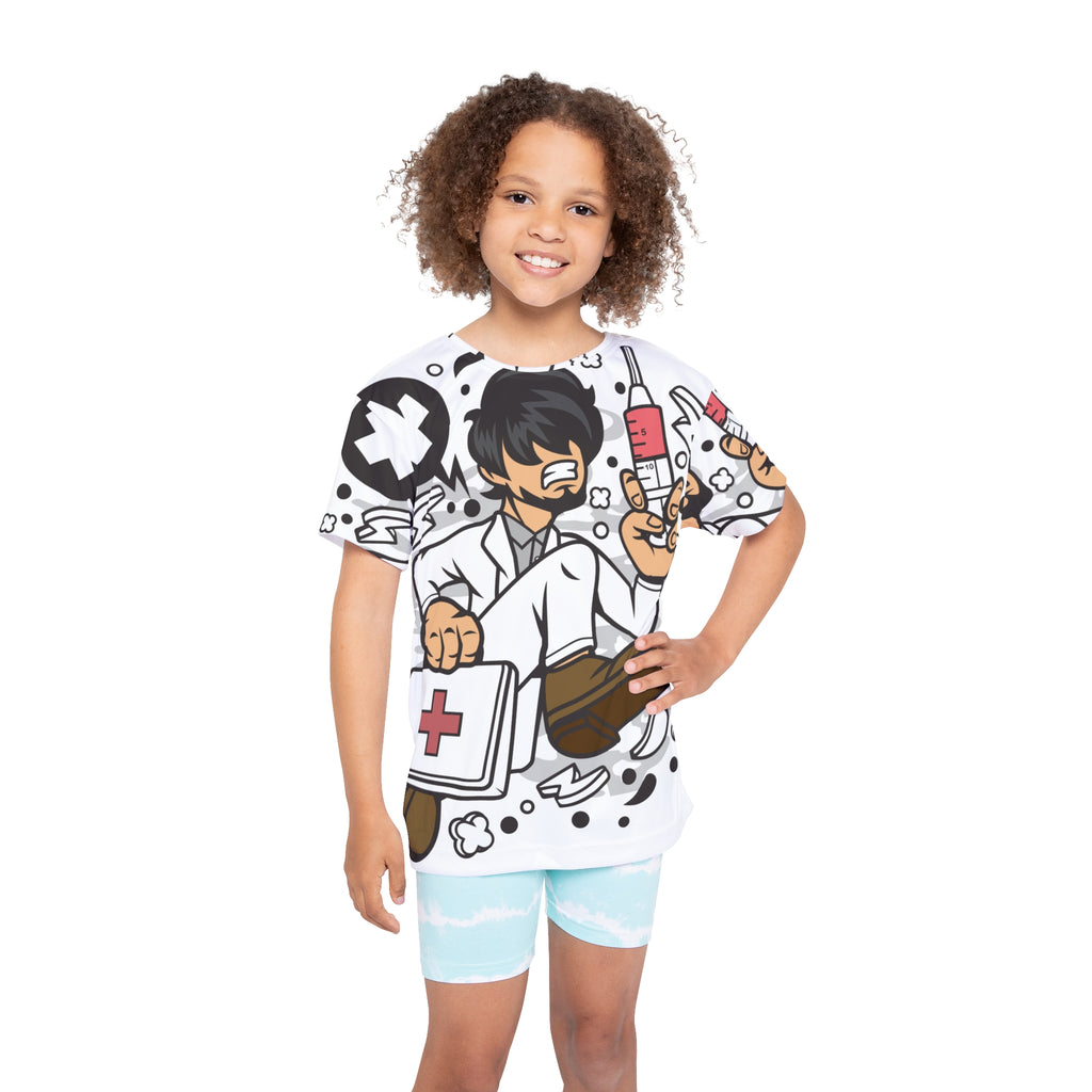 Kids Medical Nurse Cartoon Jersey — All-Over Print Pediatric Doctor Tee