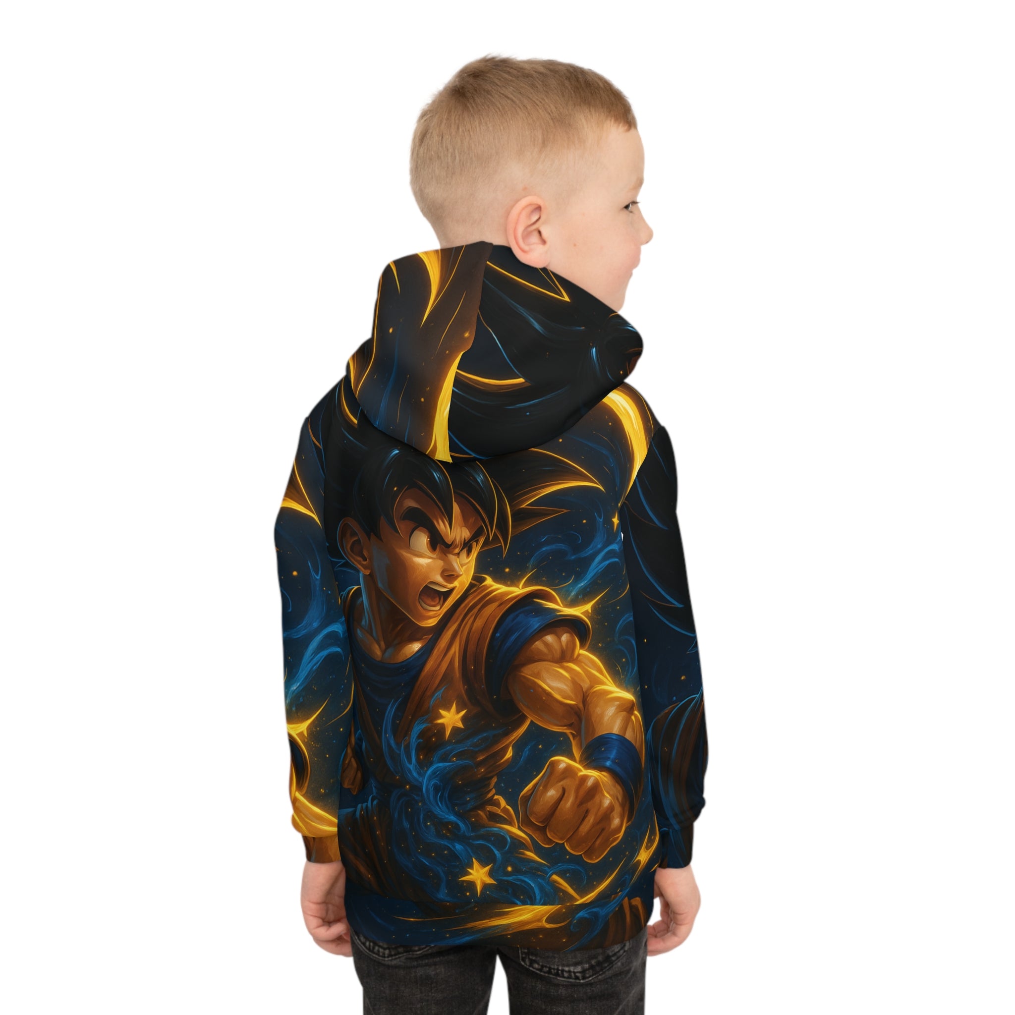 Kids Hoodie — Galactic Warrior Anime All-Over Print