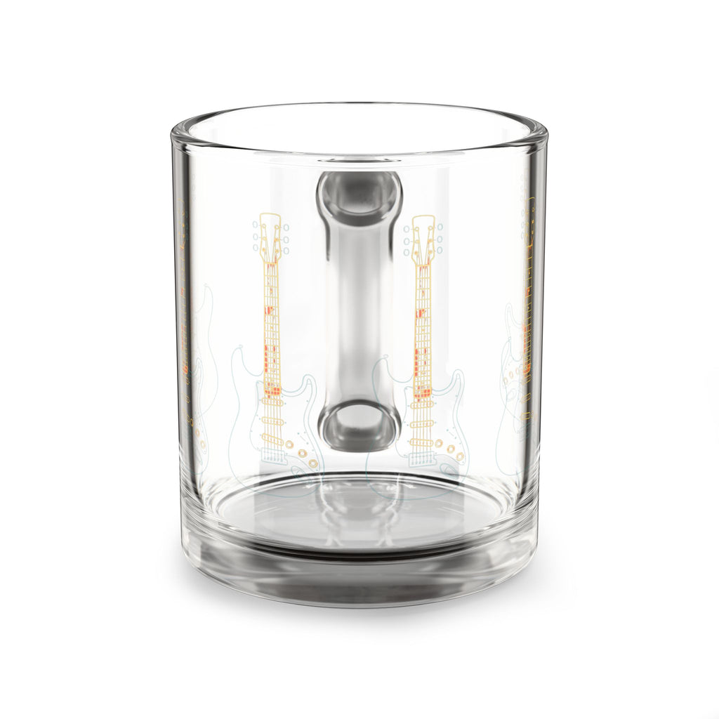Glass Mug — Vintage Electric Guitar Pattern 10oz
