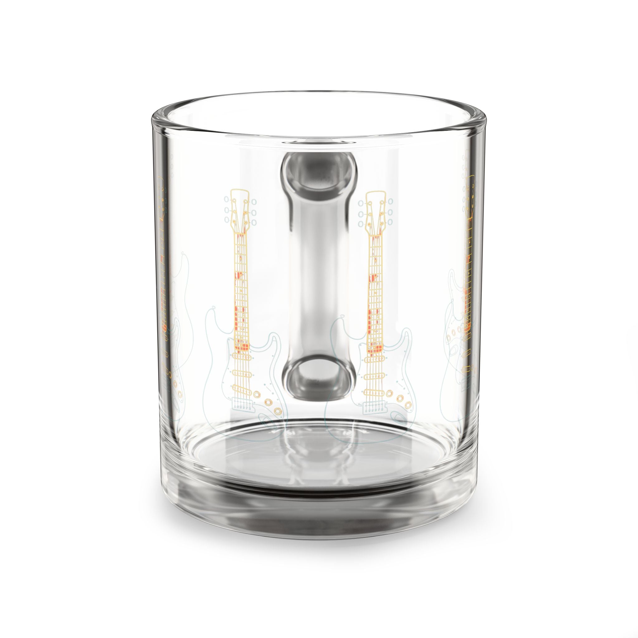Glass Mug — Vintage Electric Guitar Pattern 10oz