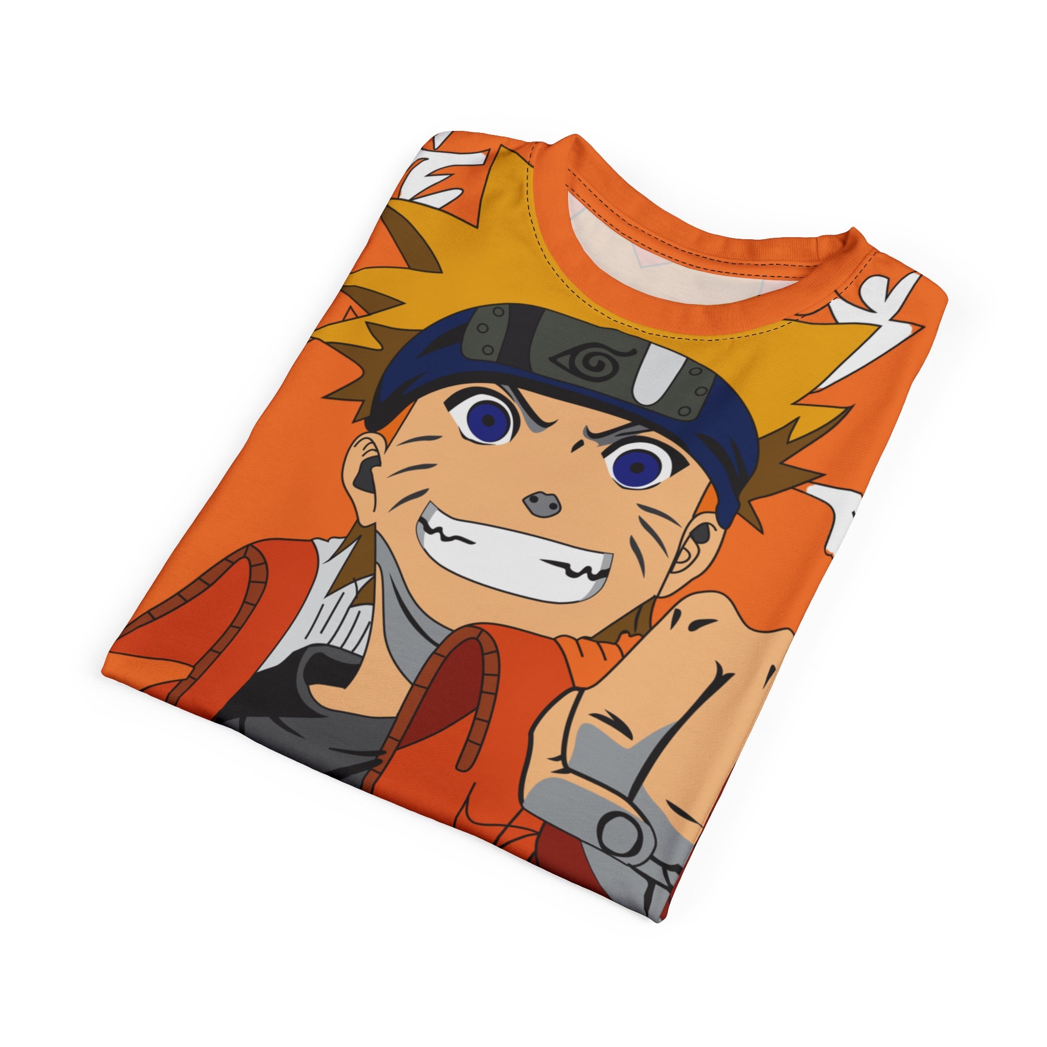 Naruto Anime Graphic Tee — All-Over Print Orange Ninja T‑Shirt