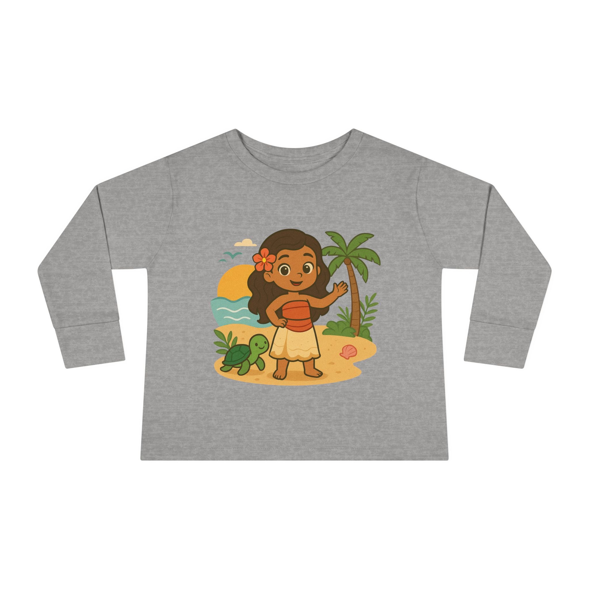 Tropical Toddler Tee, Cute Kids Shirt, Beach Vibes Long Sleeve Top, Summer Outfit for Children, Hawaiian Theme Kids Apparel