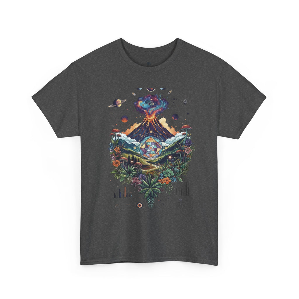 Nature-Inspired Unisex Heavy Cotton Tee | Volcano Art Shirt, Eco-Friendly T-Shirt, Gift for Nature Lovers, Unique Graphic Tee, Casual Wear