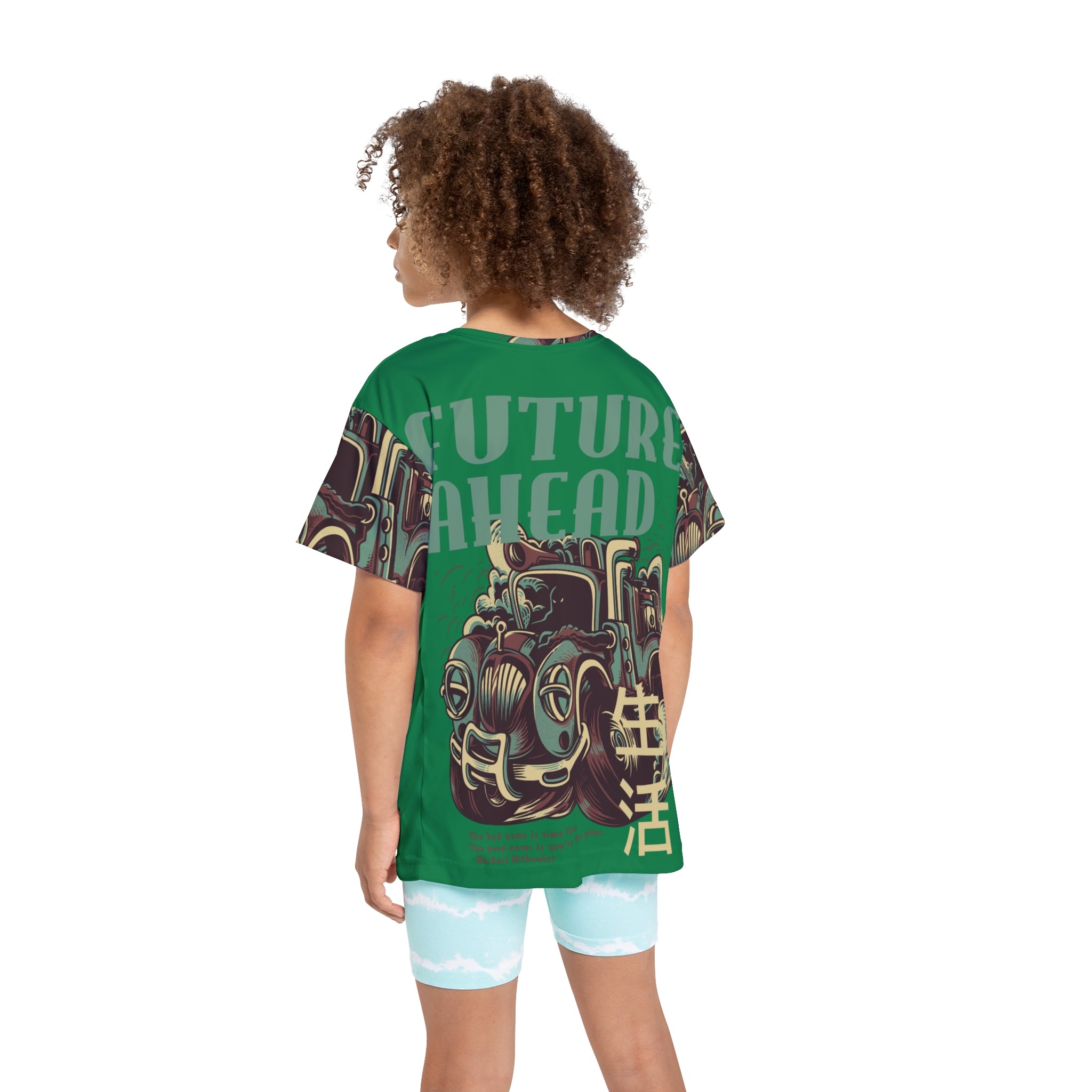 Kids Jersey – "Future Ahead" Vintage Car Graphic Tee