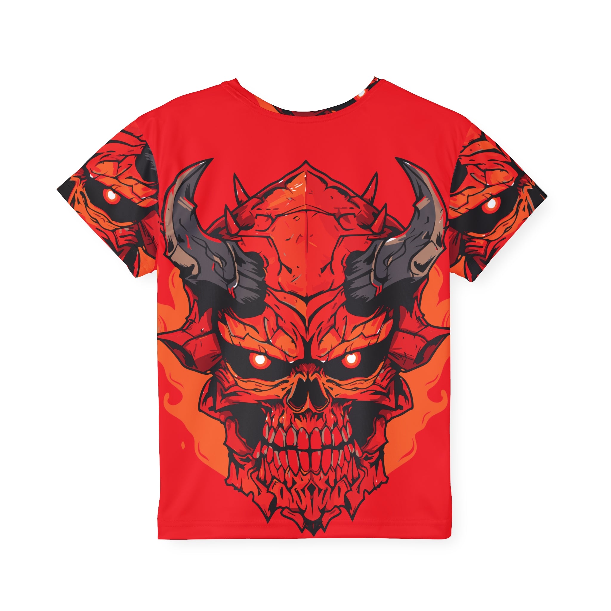 Kids Jersey — Fiery Demon Skull All-Over Print