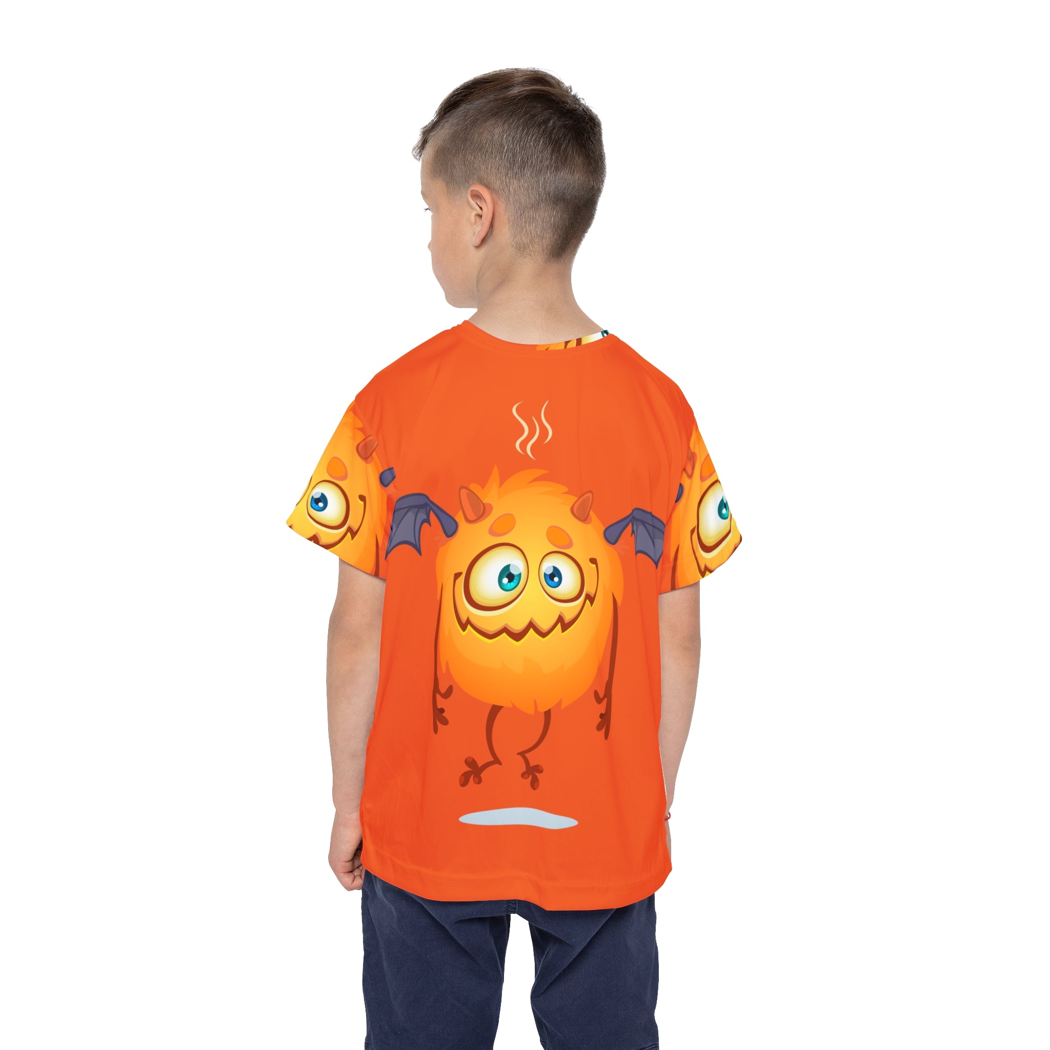 Kids Jersey — Cute Orange Monster Halloween All-Over Print