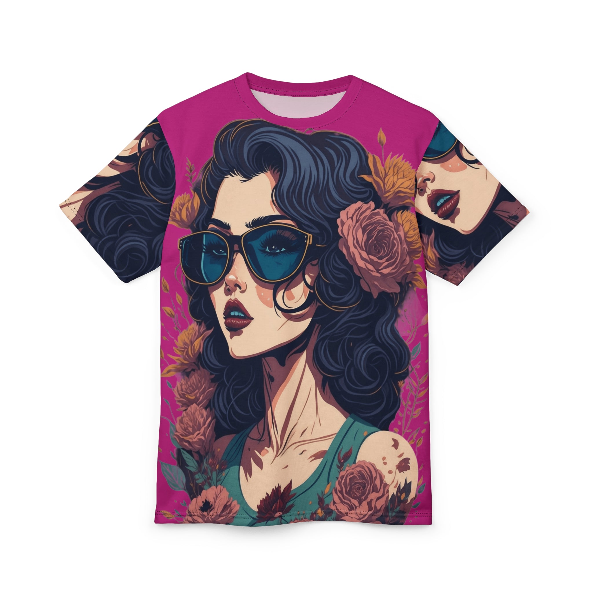 Retro Floral Sunglasses Art Tee