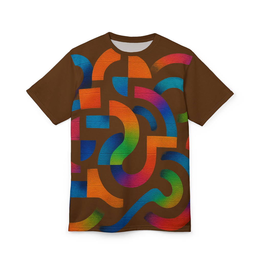 Abstract Rainbow Maze Tee — All-Over Print Cut & Sew T‑Shirt