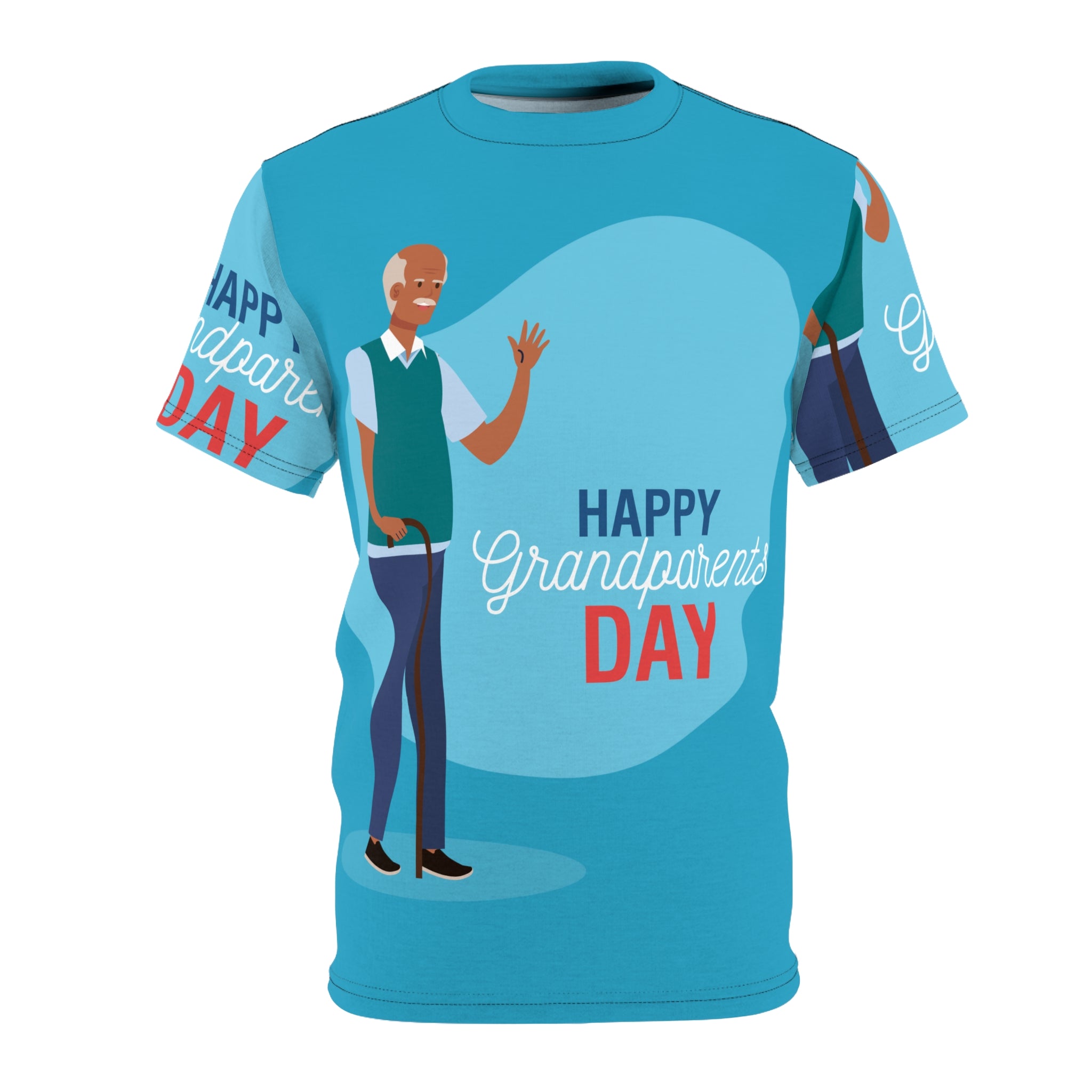 Happy Grandparents Day Tee — All-Over Print Grandfather Celebration Shirt