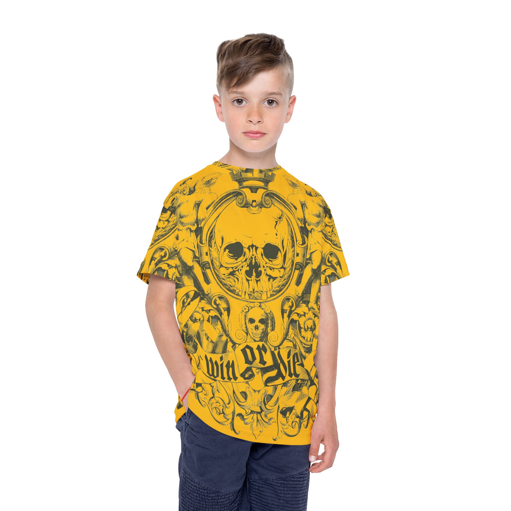 Kids Skull Jersey — "Win or Die" Graphic All-Over Print