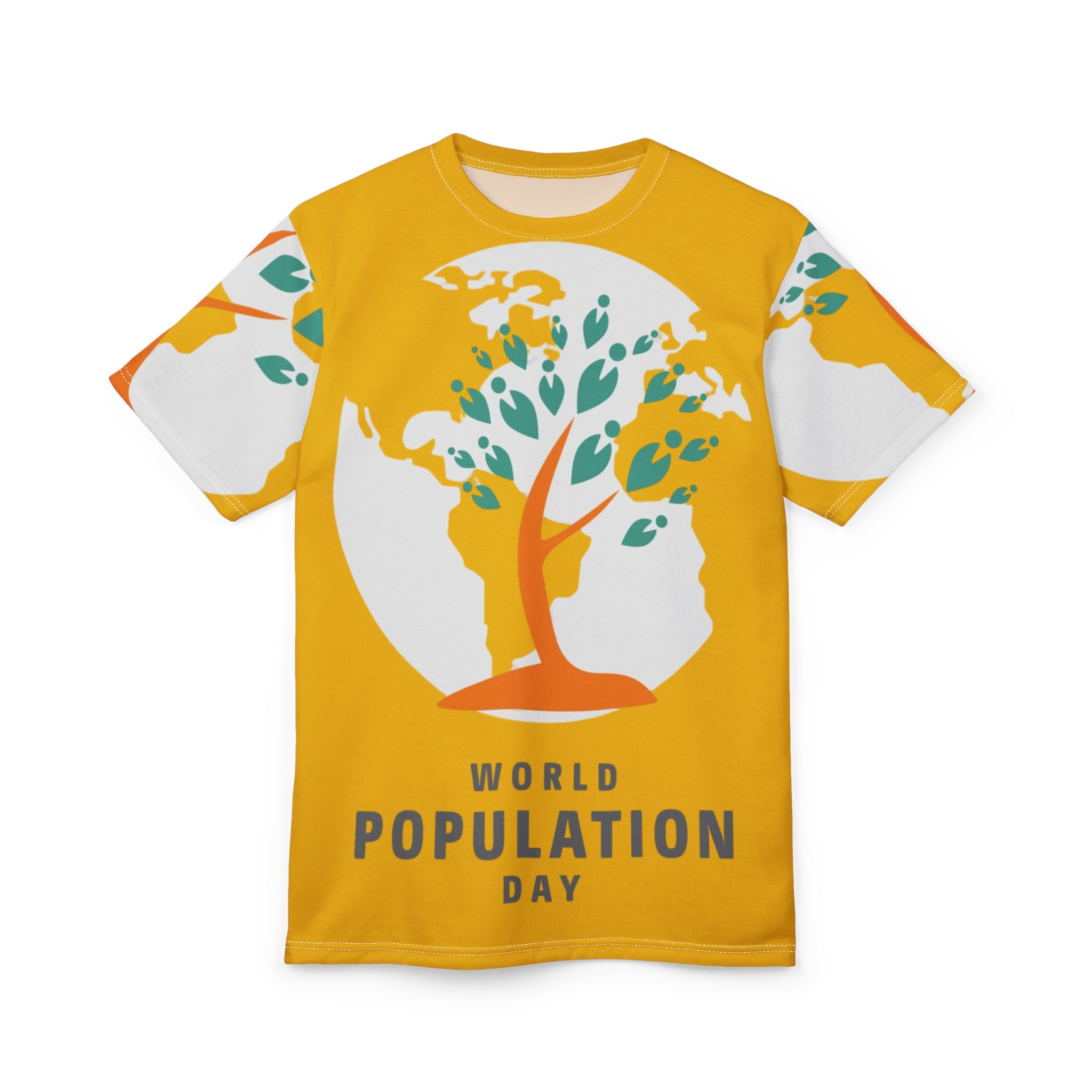 World Population Day Tee — Tree & Globe Graphic Awareness T-Shirt