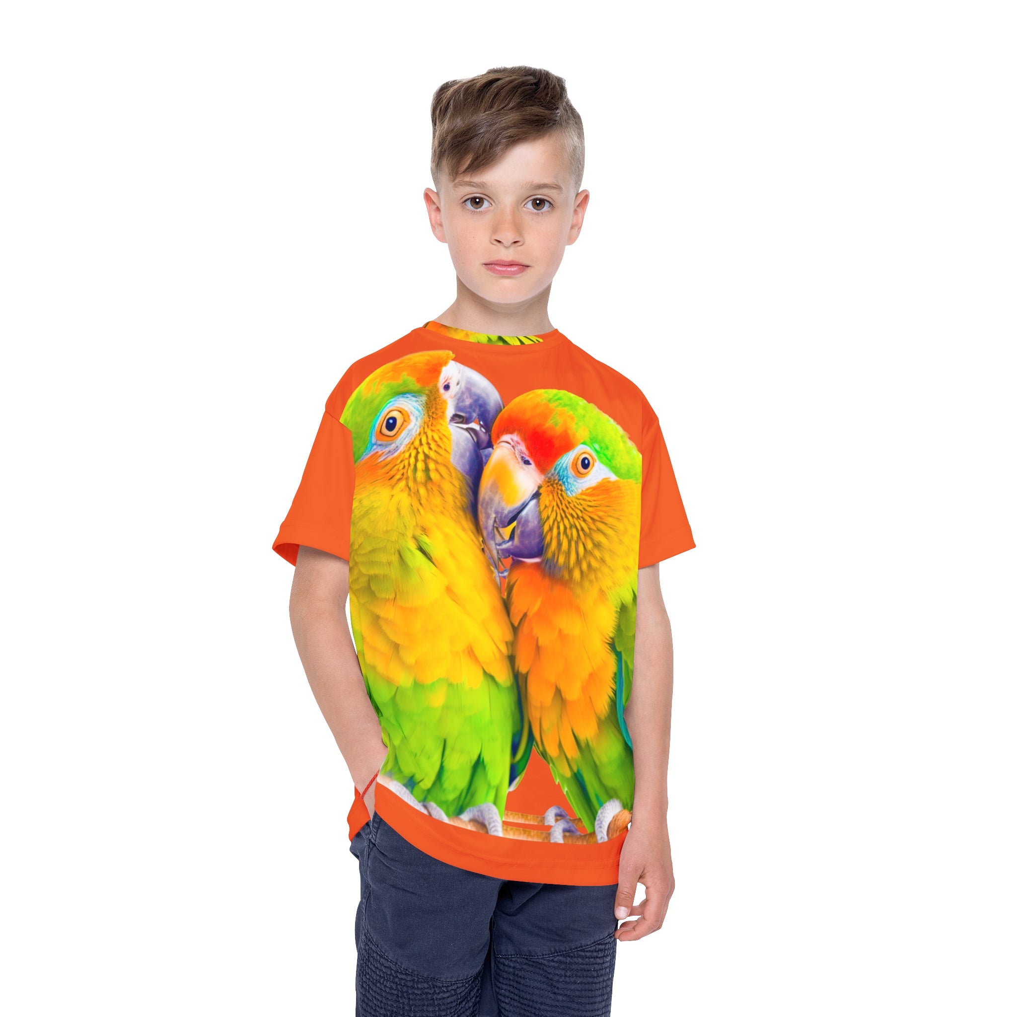 Parrot Love Kids Jersey — Bright Tropical Bird All-Over Print Shirt