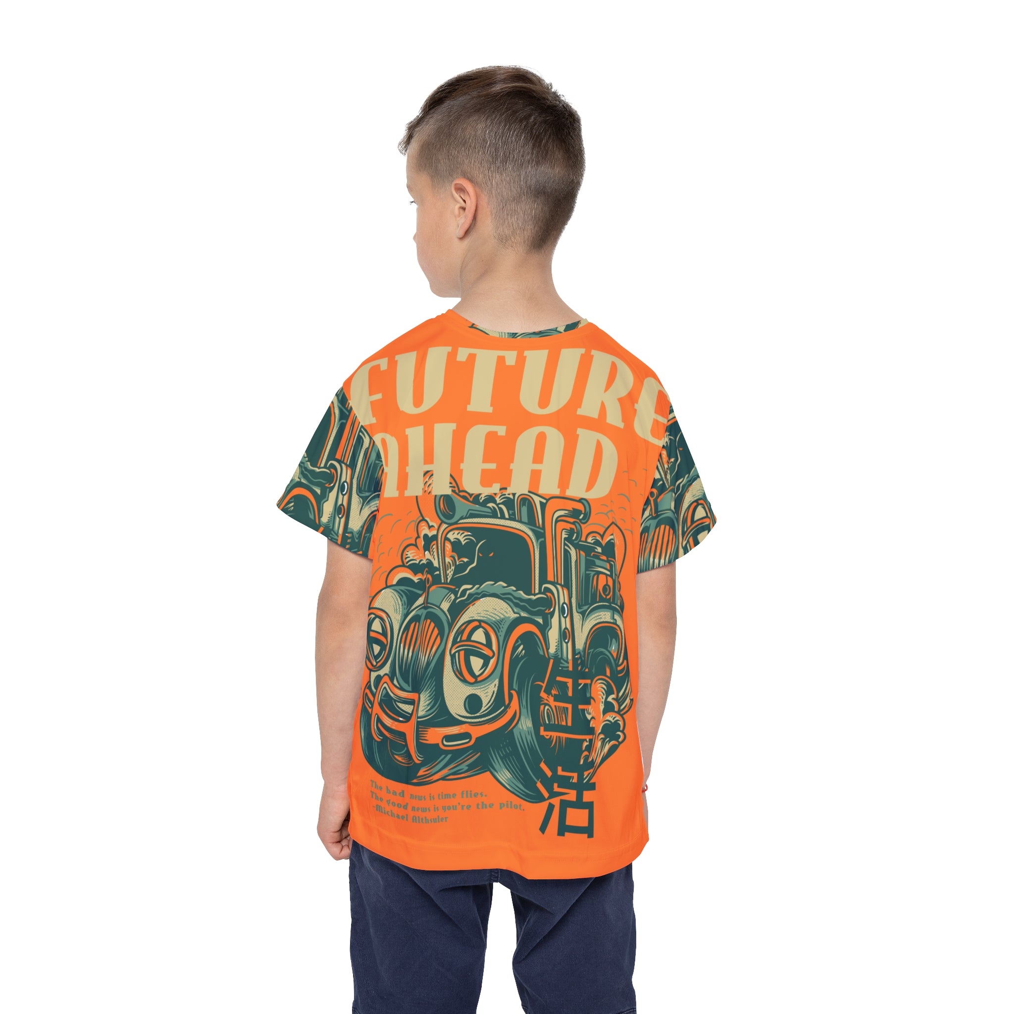 Kids Jersey — 'Future Ahead' Vintage Hot Rod Graphic