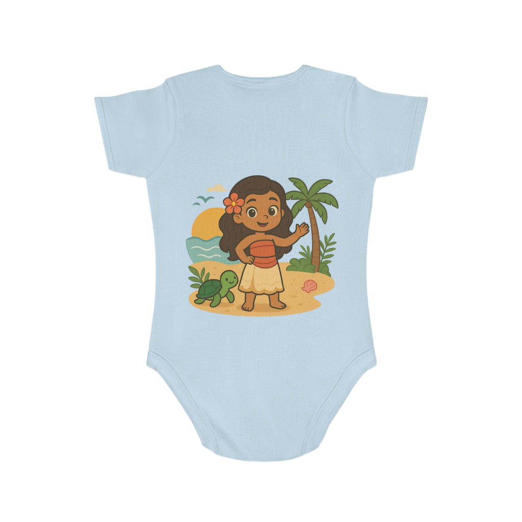 Tropical Baby Bodysuit with Island Design, Adorable Gift for Newborns, Baby Shower Present, Summer Vibes, Cute Infant Wear