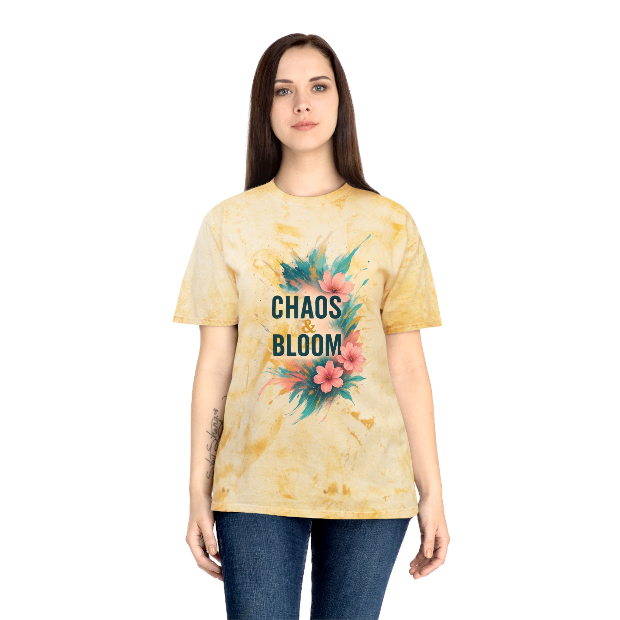 Unisex Bohemian Floral T-Shirt, Chaos & Bloom Tee, Summer Shirt, Gift for Nature Lovers, Trendy Casual Wear, Unique Statement Tee