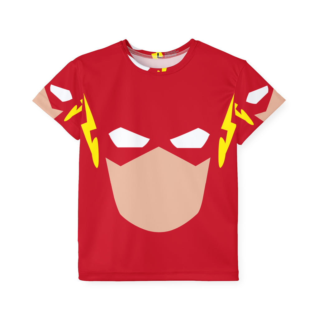 Kids Flash Superhero Jersey – Red All-Over Print Costume Tee