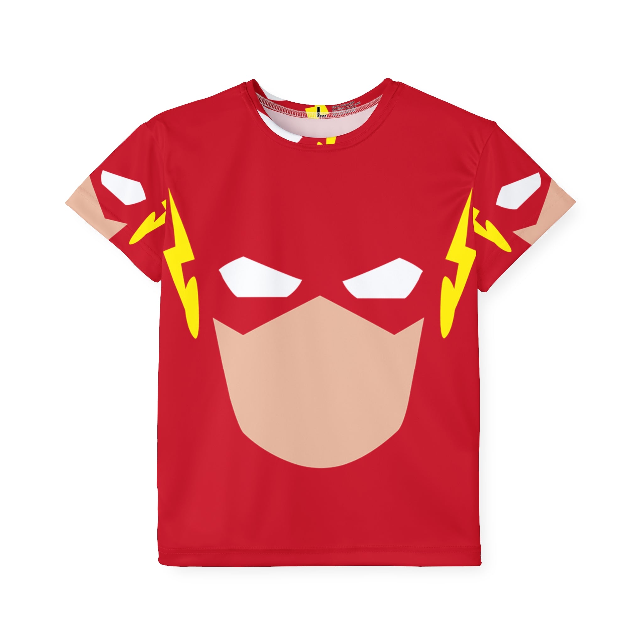 Kids Flash Superhero Jersey – Red All-Over Print Costume Tee