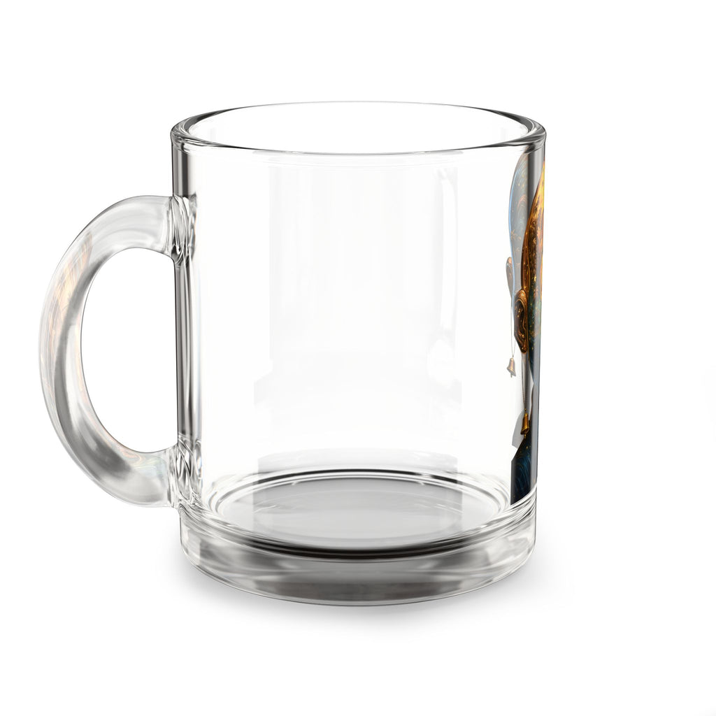 Glass Mug — Surreal Portrait Collage Art Glass Coffee Cup (10 oz)