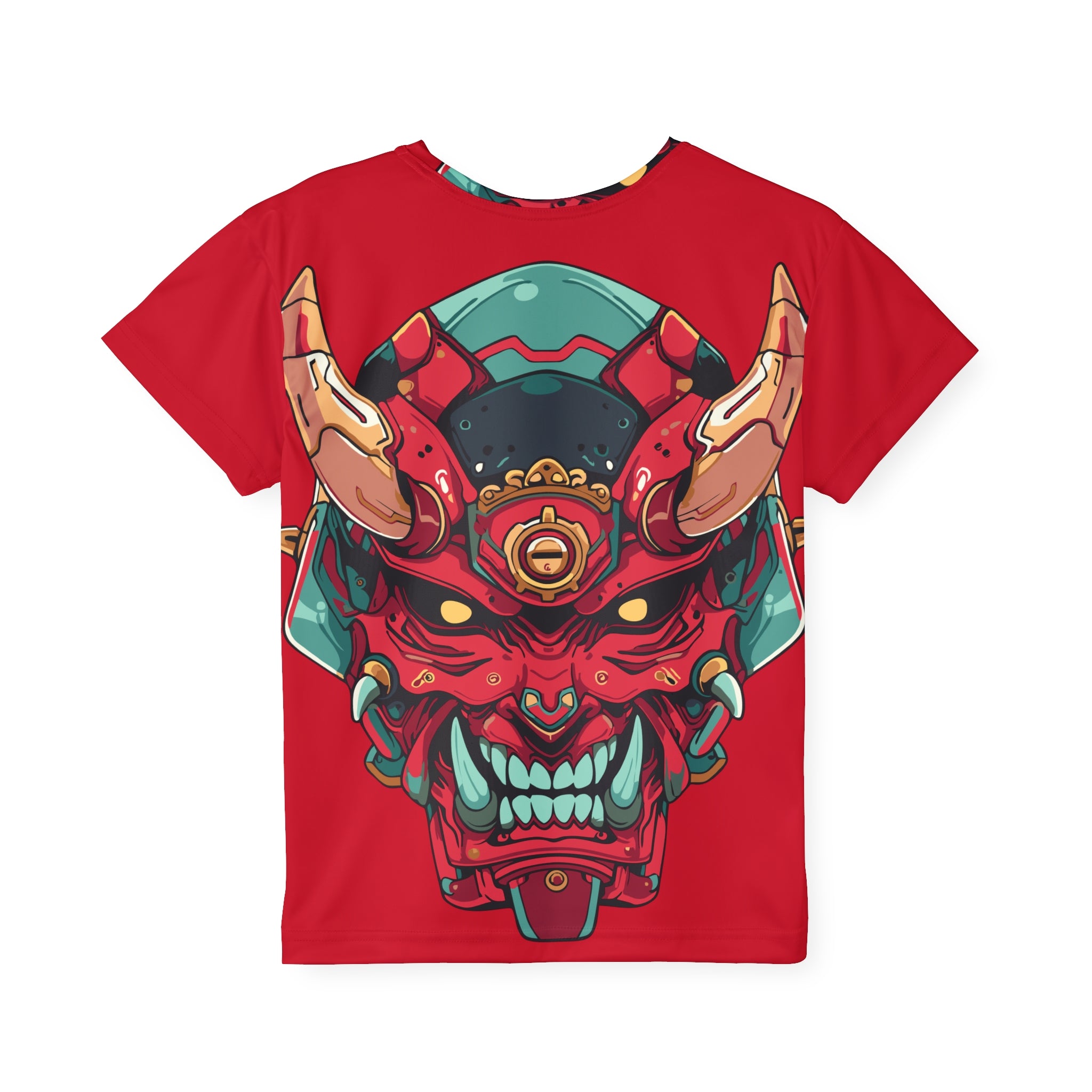 Kids Jersey — Red Oni Demon Samurai Mask All-Over Print