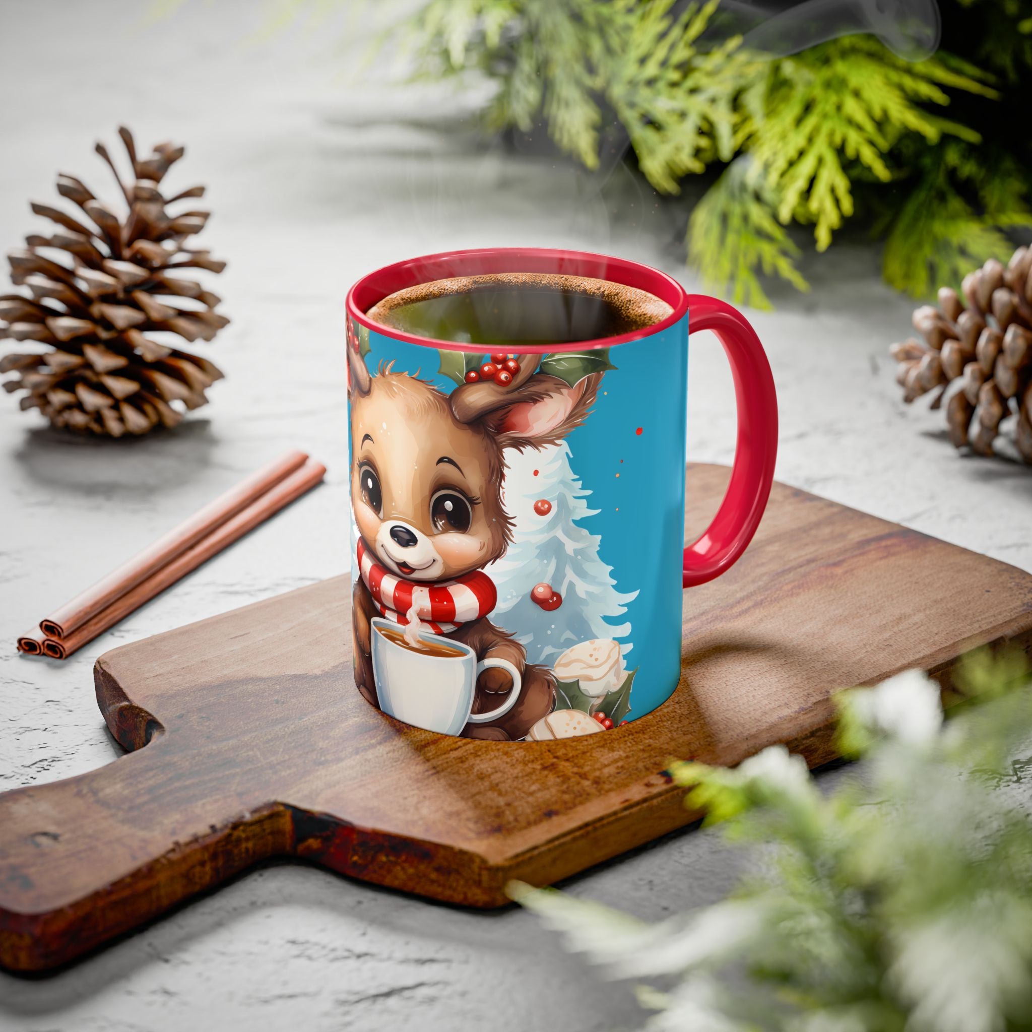 Cute Christmas Reindeer Coffee Mug (11oz & 15oz)