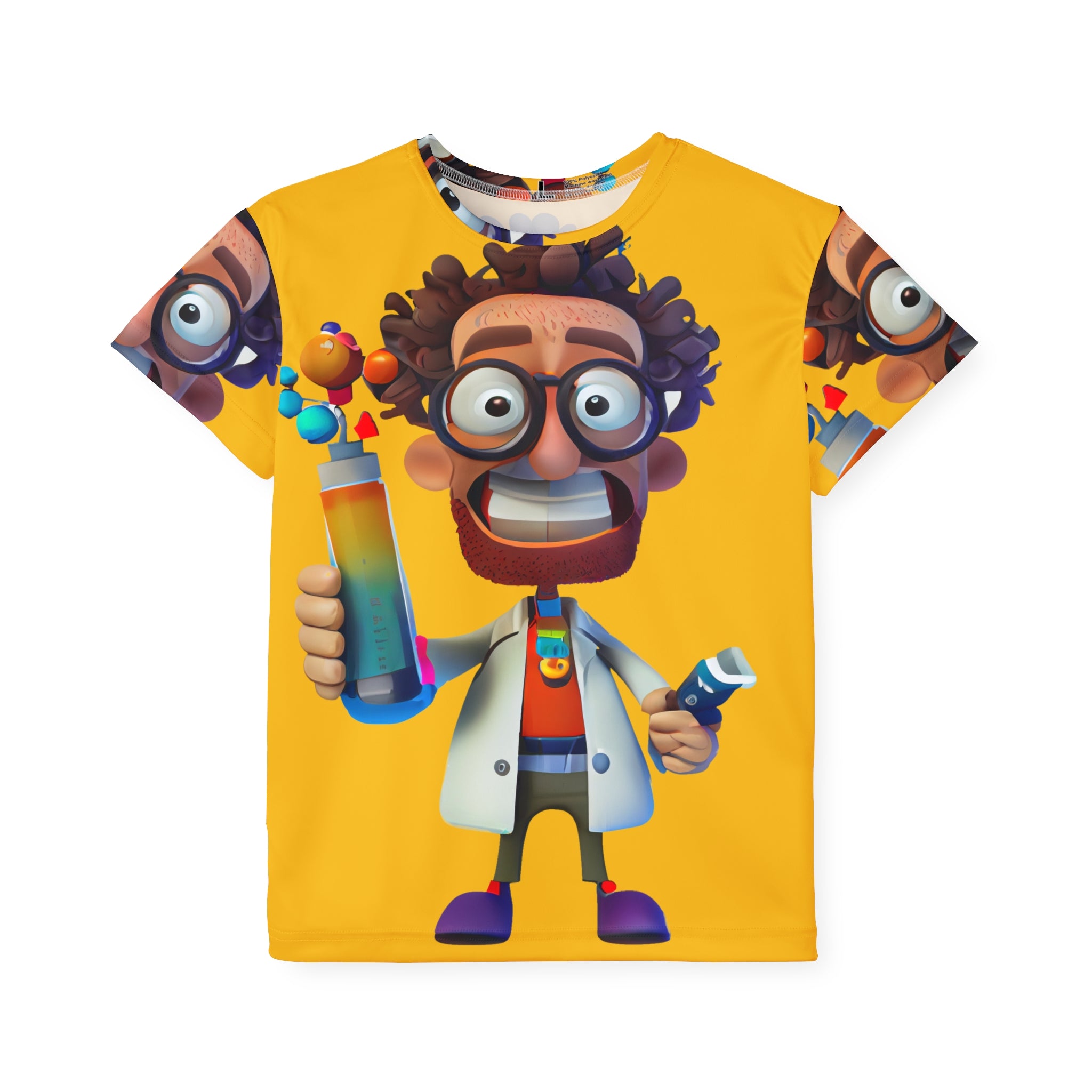 Kids Science Cartoon Jersey — Colorful Mad Scientist All-Over Print