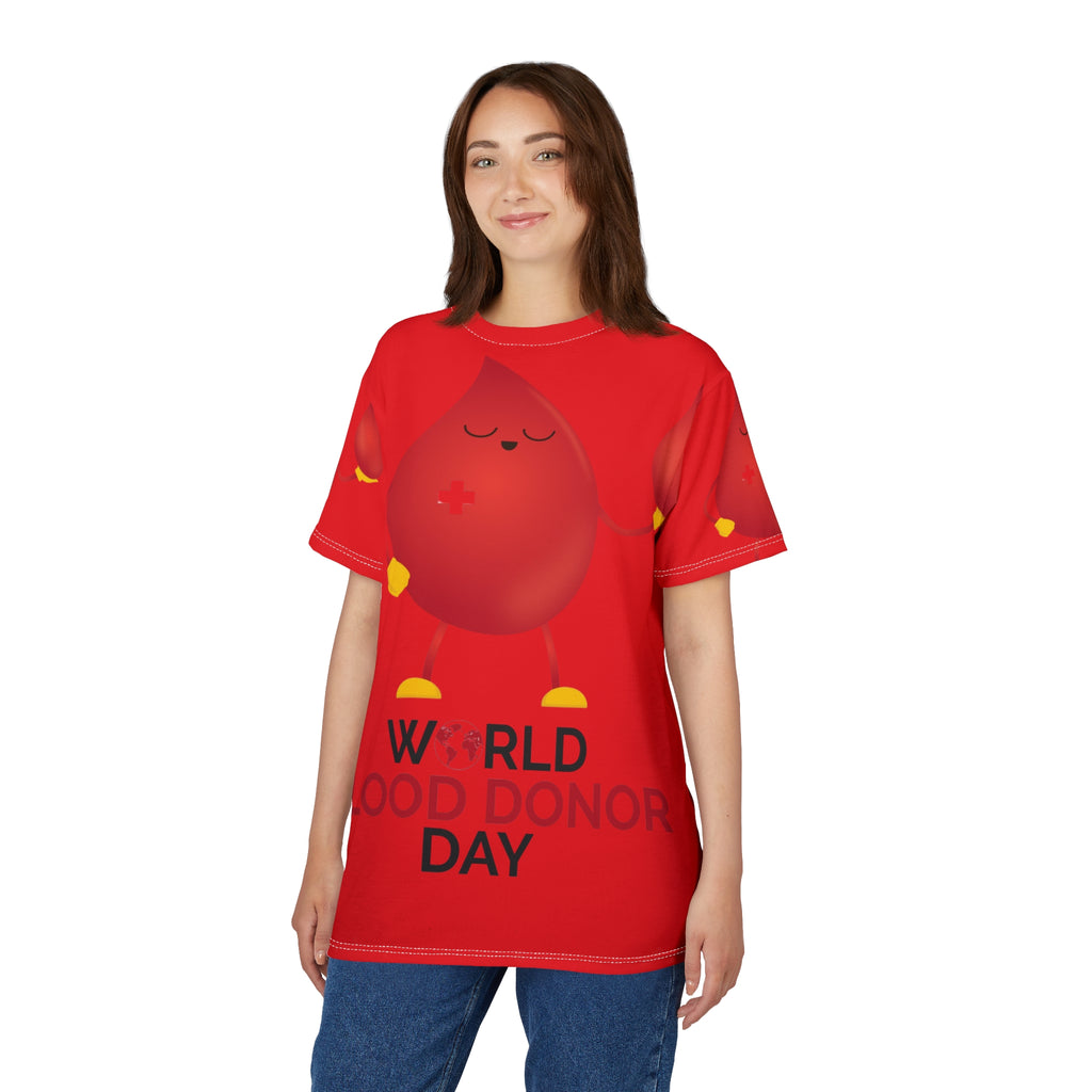 World Blood Donor Day T-Shirt — Red Blood Drop Donor Awareness Tee