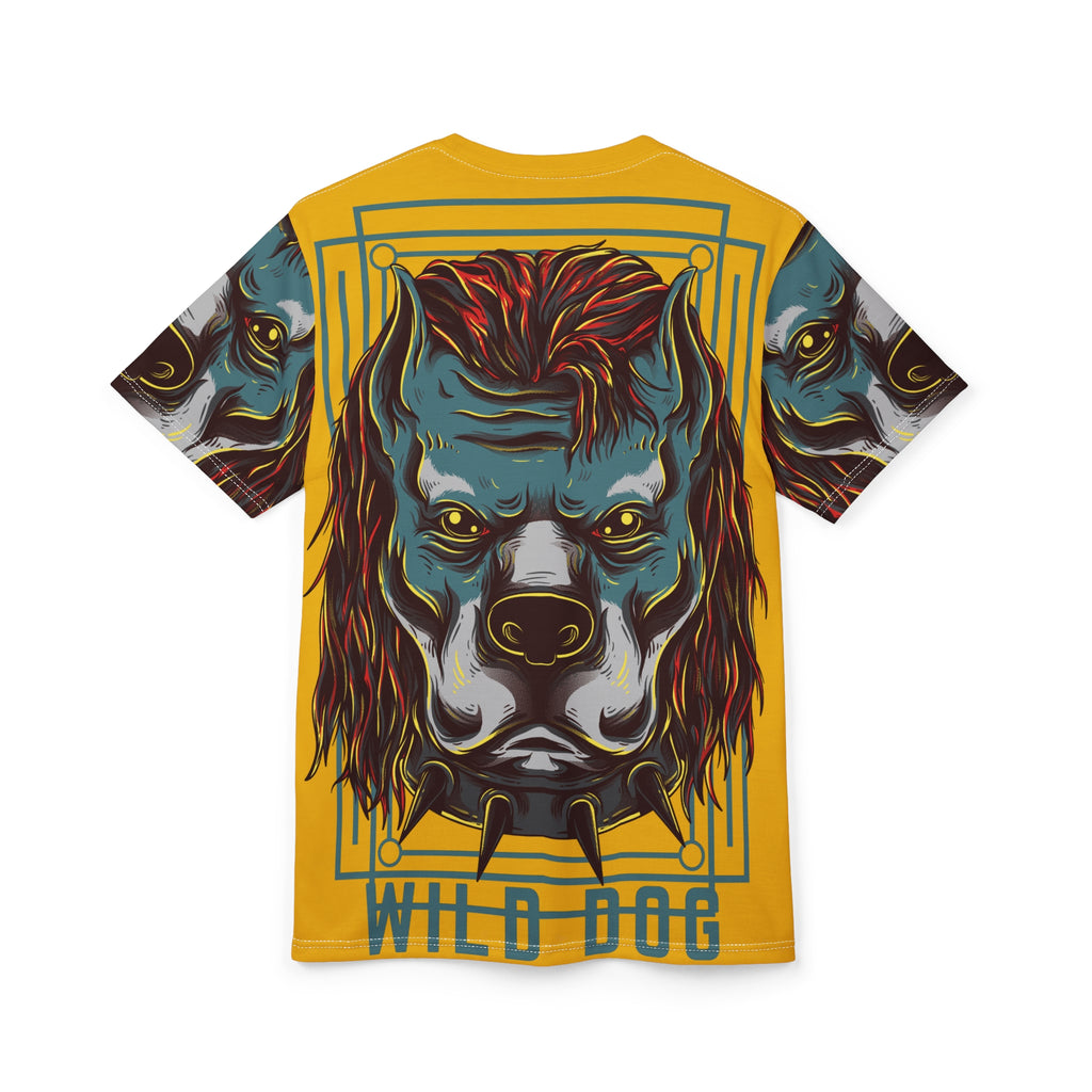 Wild Dog Graphic Tee — Bold All-Over Print Pitbull Design