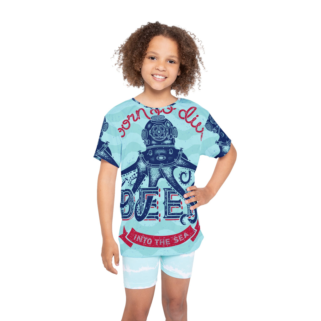 Kids Jersey - 'Born to Dive' Nautical Octopus Graphic