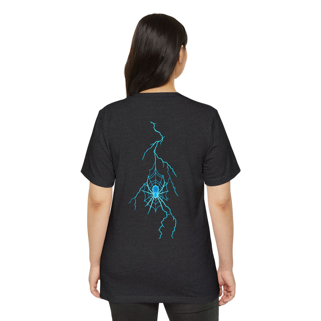 Electric Spiderweb T-Shirt — Neon Lightning Goth Graphic Tee