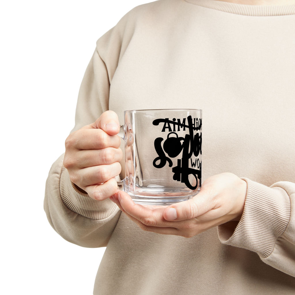 Graduation Glass Mug — "Aim High, Graduate" 10oz Keepsake