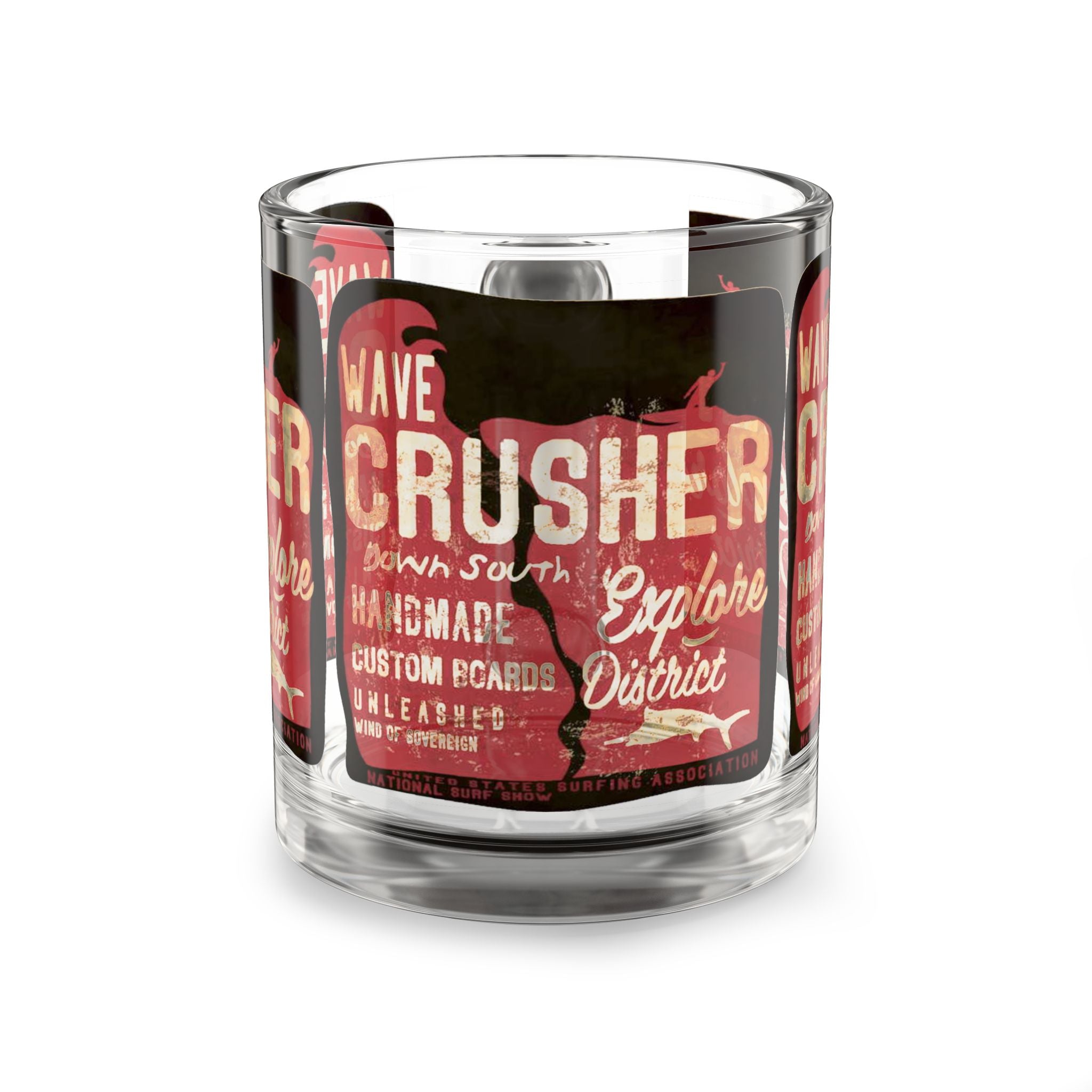 Glass Mug — Wave Crusher Retro Surf Logo 10oz