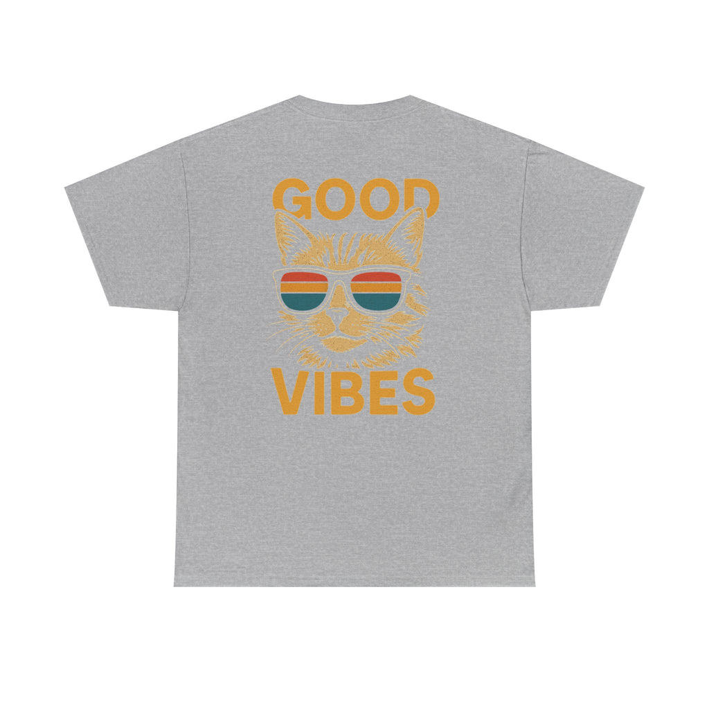 Good Vibes Cat Tee, Unisex Cotton T-Shirt, Summer Casual Top, Gift for Cat Lovers, Fun Pet Shirt, Chill Vibes Outfit