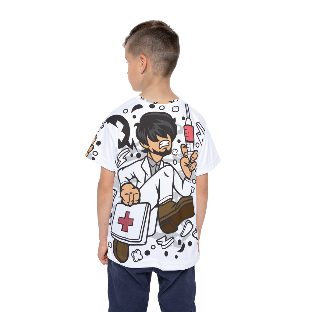 Kids Medical Nurse Cartoon Jersey — All-Over Print Pediatric Doctor Tee