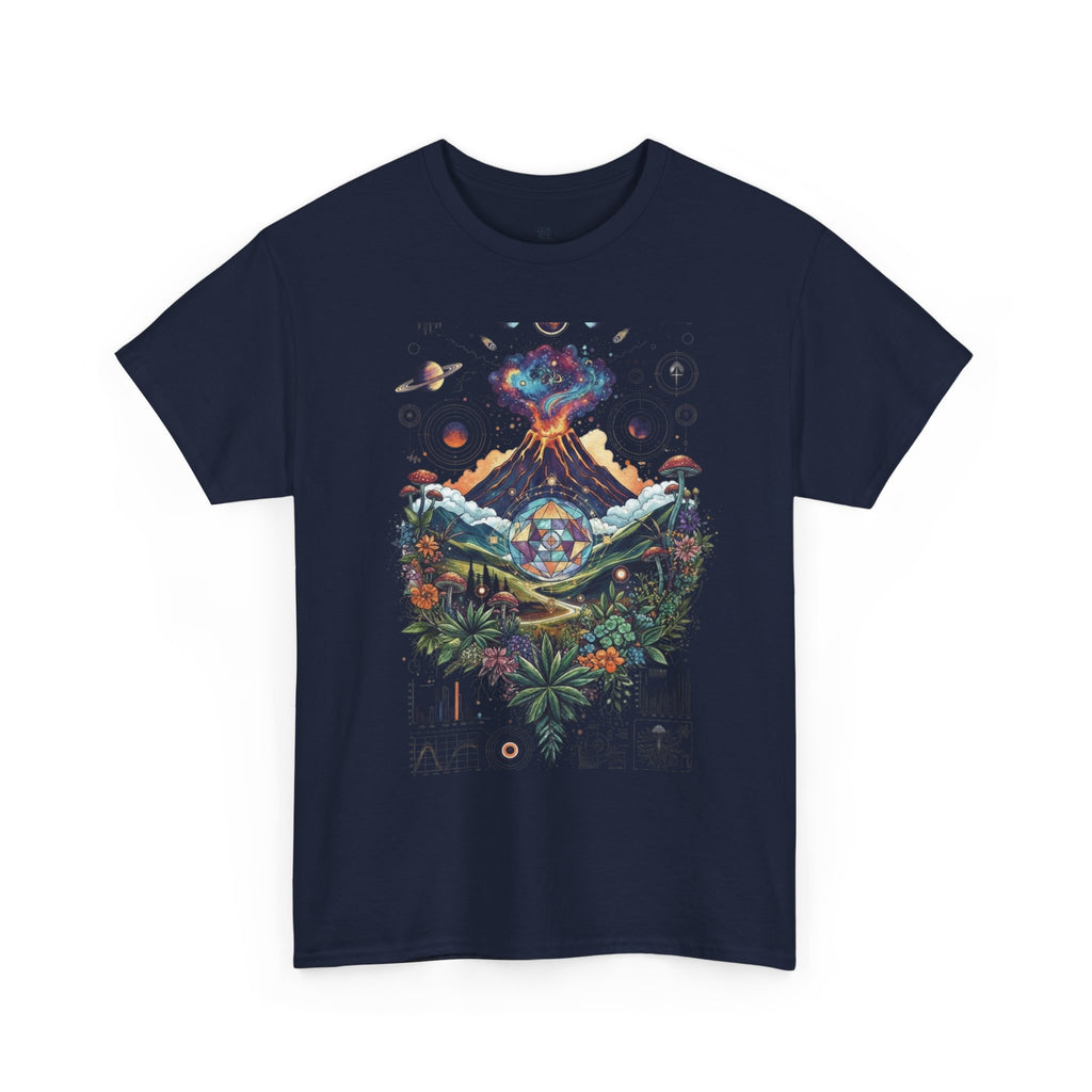 Nature-Inspired Unisex Heavy Cotton Tee | Volcano Art Shirt, Eco-Friendly T-Shirt, Gift for Nature Lovers, Unique Graphic Tee, Casual Wear