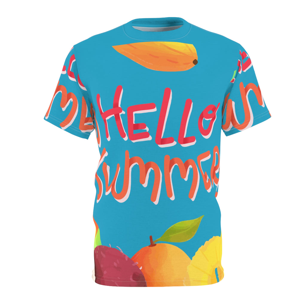 Hello Summer Tee — Tropical Fruit All-Over Print T-Shirt