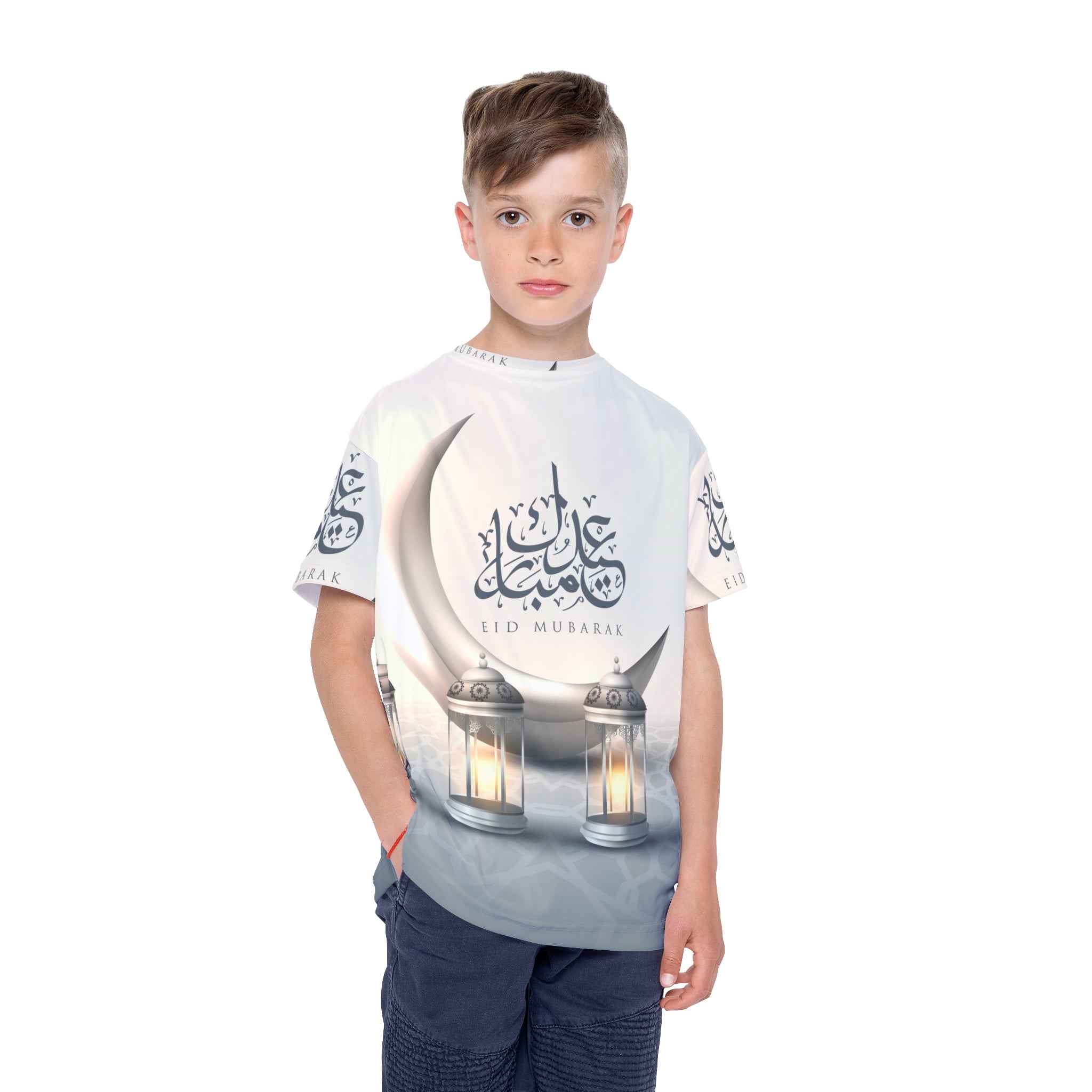 Kids Eid Mubarak Jersey - Crescent & Lantern All-Over Print