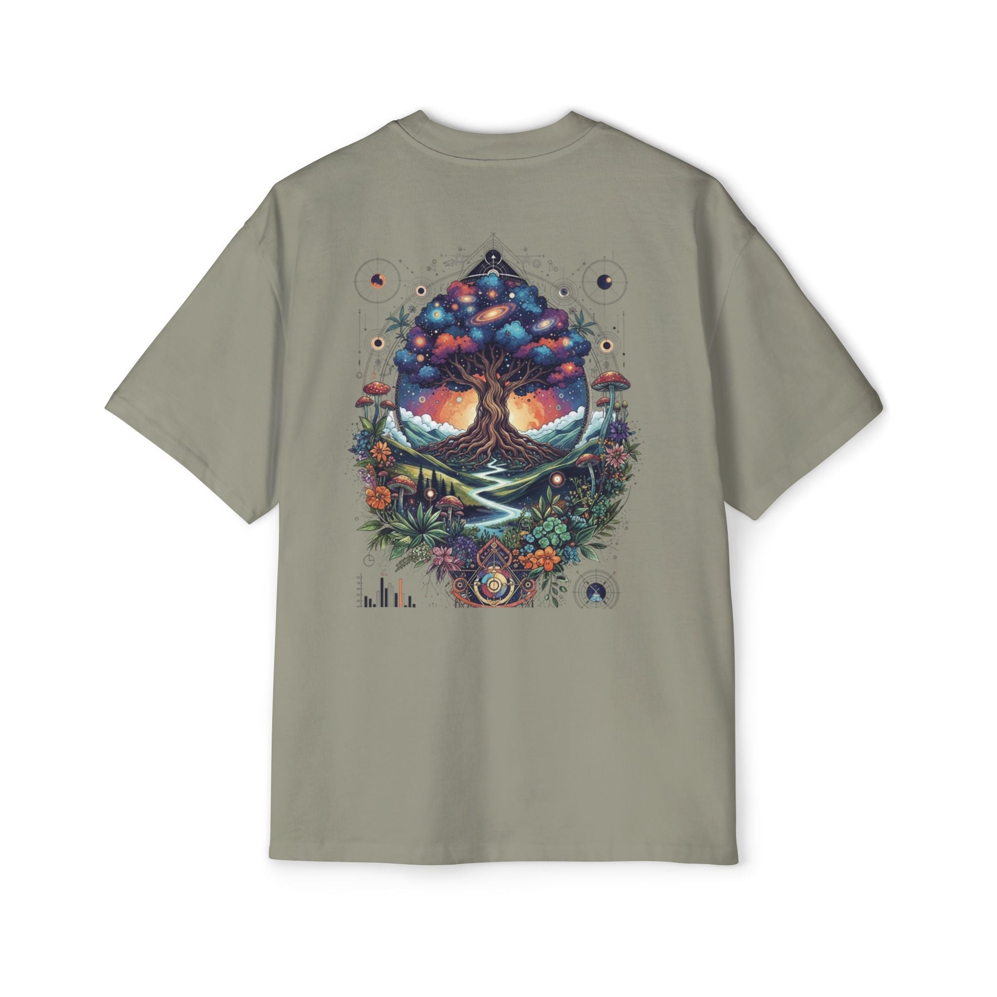 Bohemian Tree of Life Tee, Oversized Men's Shirt, Festival Wear, Nature Lover Gift, Eco-Friendly Fashion, Casual Summer Top