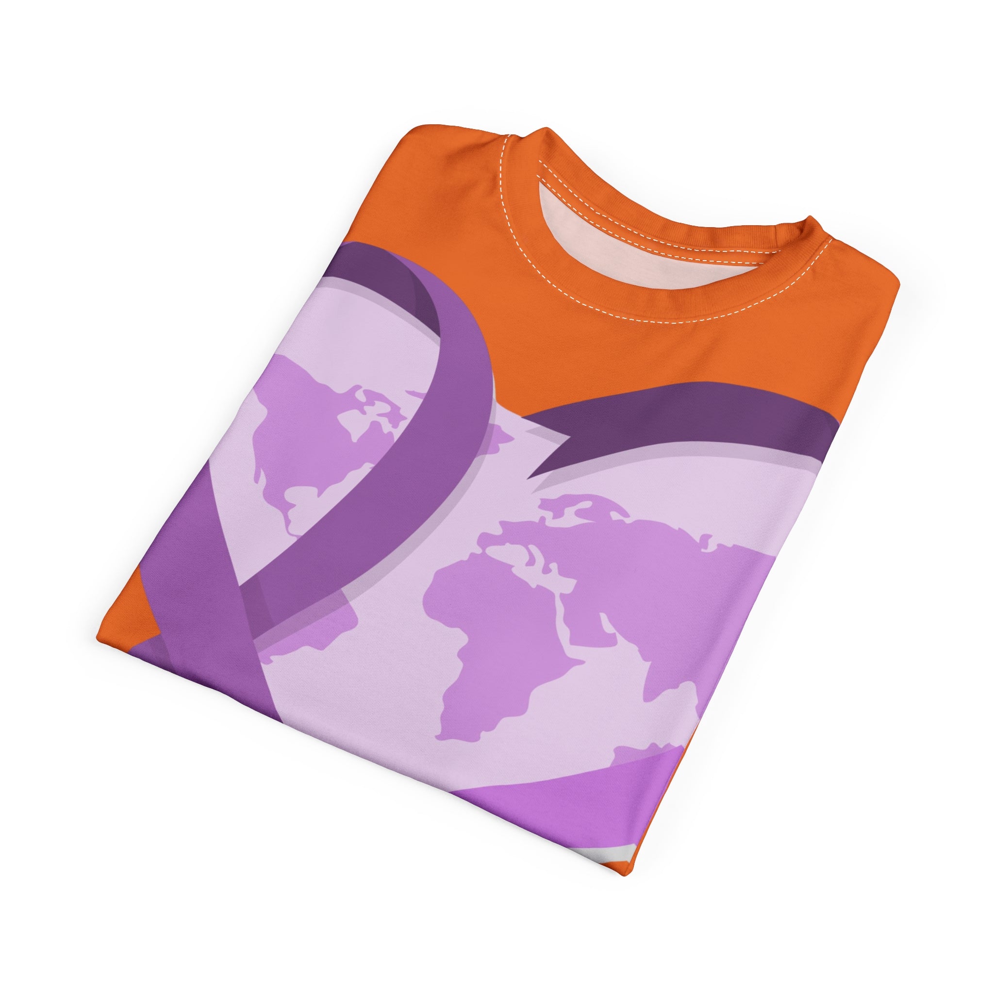 World Cancer Day Tee — February 4 Purple Ribbon Heart Awareness Shirt