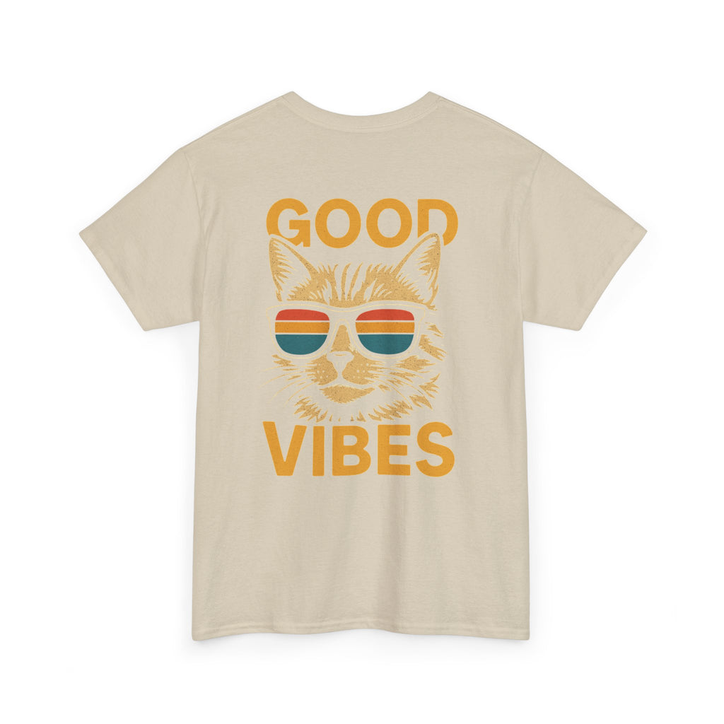 Good Vibes Cat Tee, Unisex Cotton T-Shirt, Summer Casual Top, Gift for Cat Lovers, Fun Pet Shirt, Chill Vibes Outfit