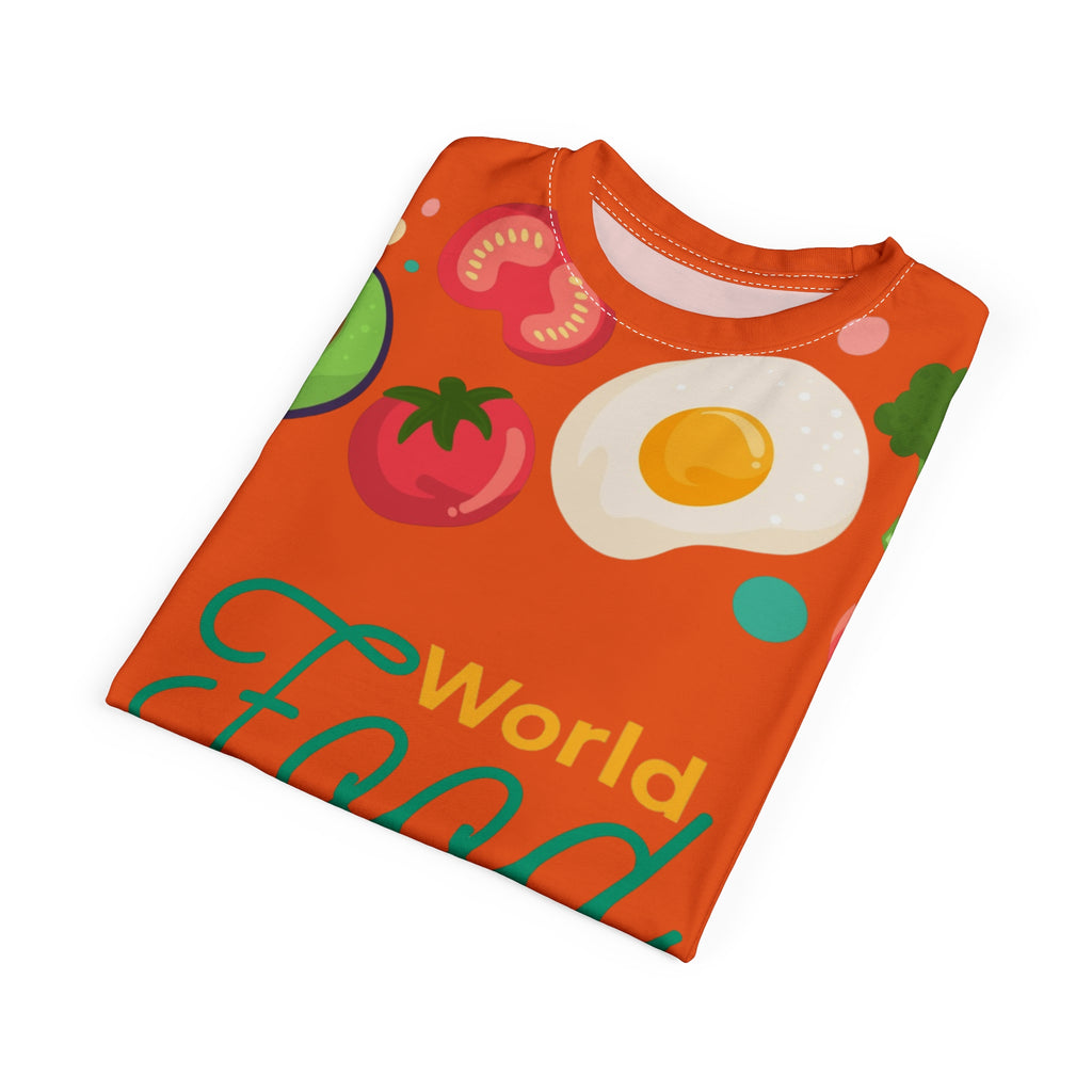World Food Day All-Over Print Tee — Colorful Food Festival Graphic Shirt