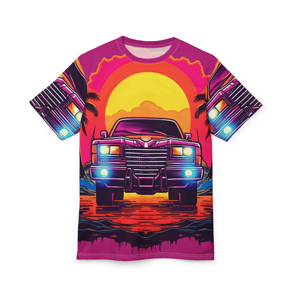 Retro Sunset Graphic Tee - Unisex AOP T-Shirt