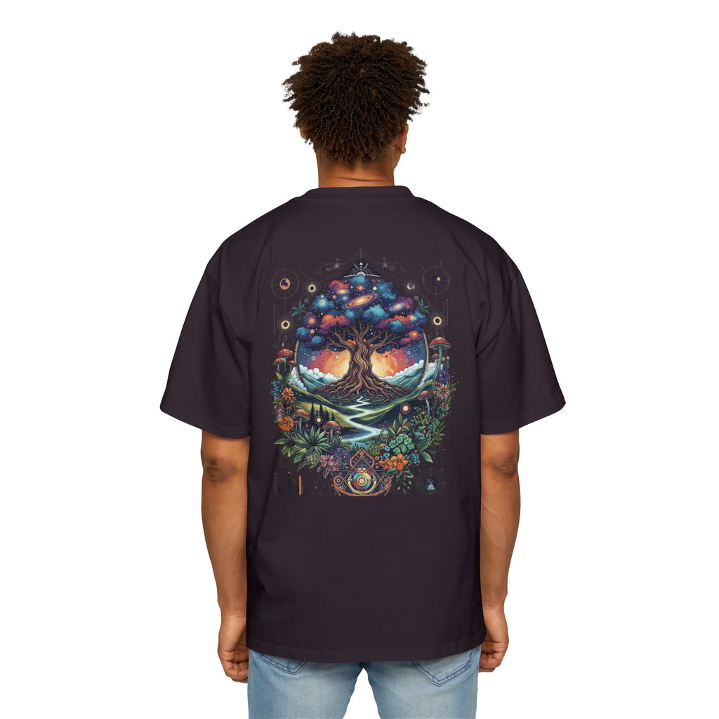Bohemian Tree of Life Tee, Oversized Men's Shirt, Festival Wear, Nature Lover Gift, Eco-Friendly Fashion, Casual Summer Top