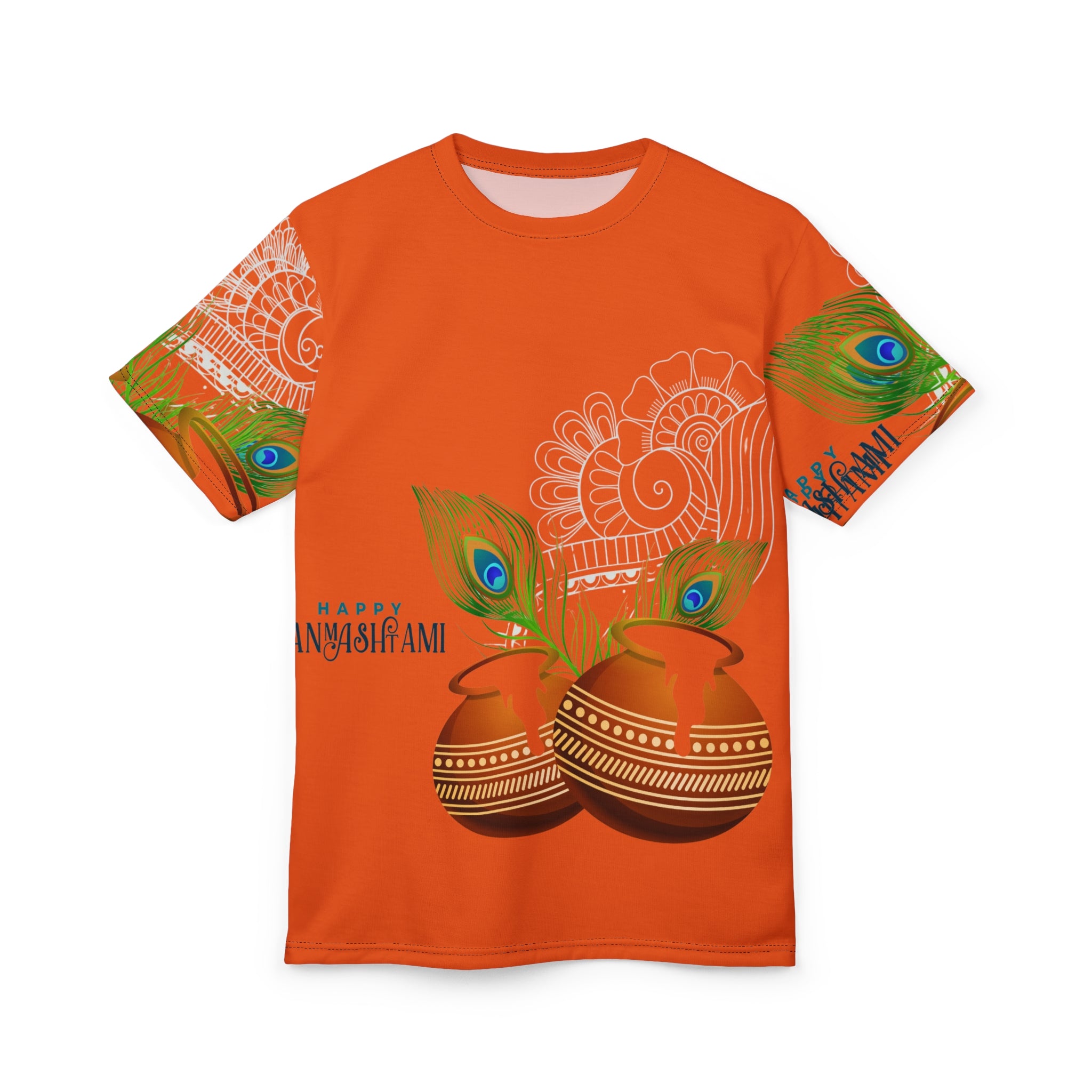 Krishna Janmashtami Pot & Peacock Feather Tee